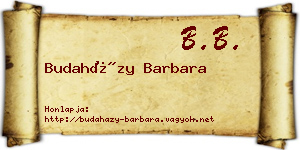 Budaházy Barbara névjegykártya